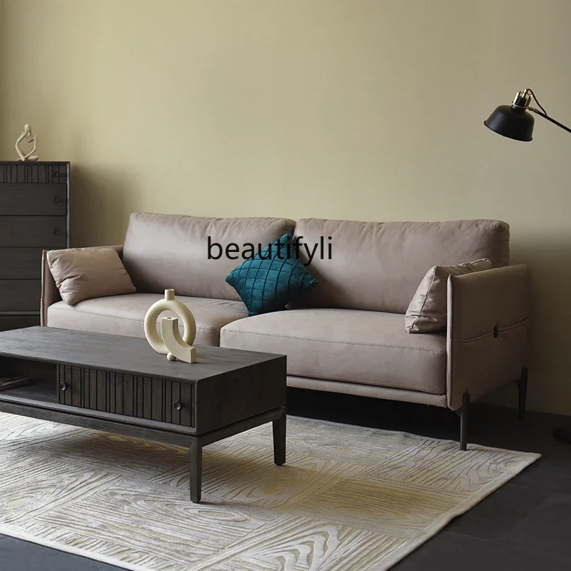 

YH13 Sofa Faux Leather Nordic Small Apartment Living Room Two Modern Minimalist Three-Seat Minimalist