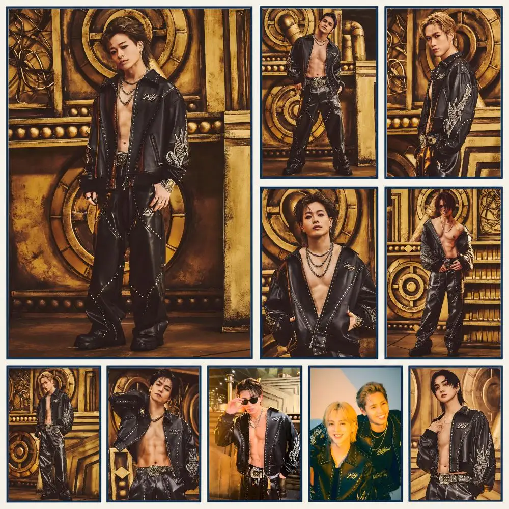 Bold Cool Modern Pop Band T-The Rampage From Exile Tribe Poster Frameless PP Self Adhesive Aesthetic Room Gift Decor