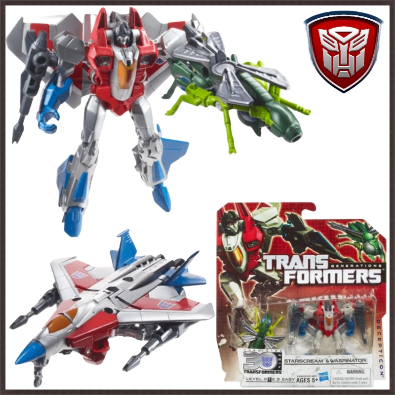 

In Stock Hasbro Transformers G Series 30th Anniversary lg Class Starscream & Wasp Warriors Action Figure Anime Collectible Gifts