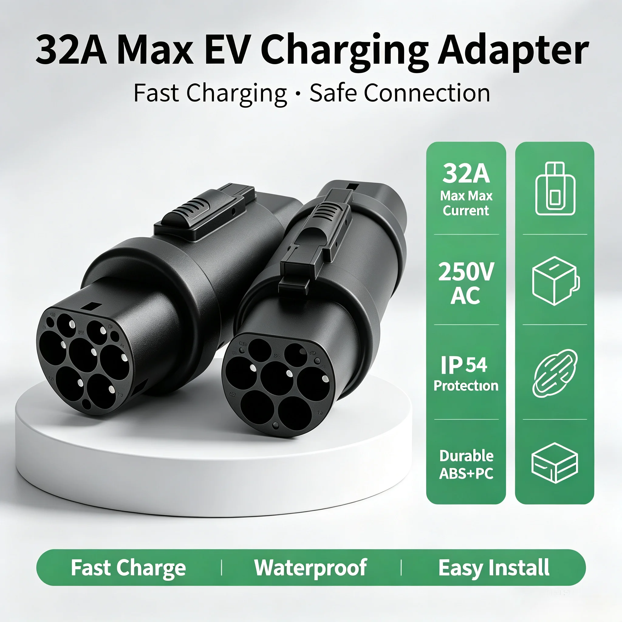 32A 250V/380V AC Type 2 to GBT EV Charging Adapter Kit 1 Phase & 3 Phase Available Compatible with All Type 2 & GBT EV Models