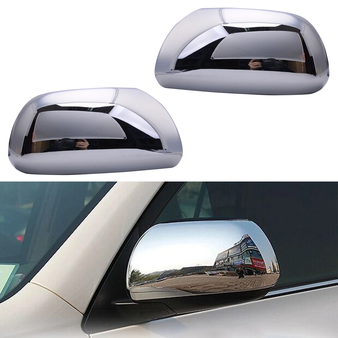 2pcs Car Side Door Wing Rearview Mirror Trim Cover Cap Fit For Toyota Highlander Sienna 2011 2012 2013