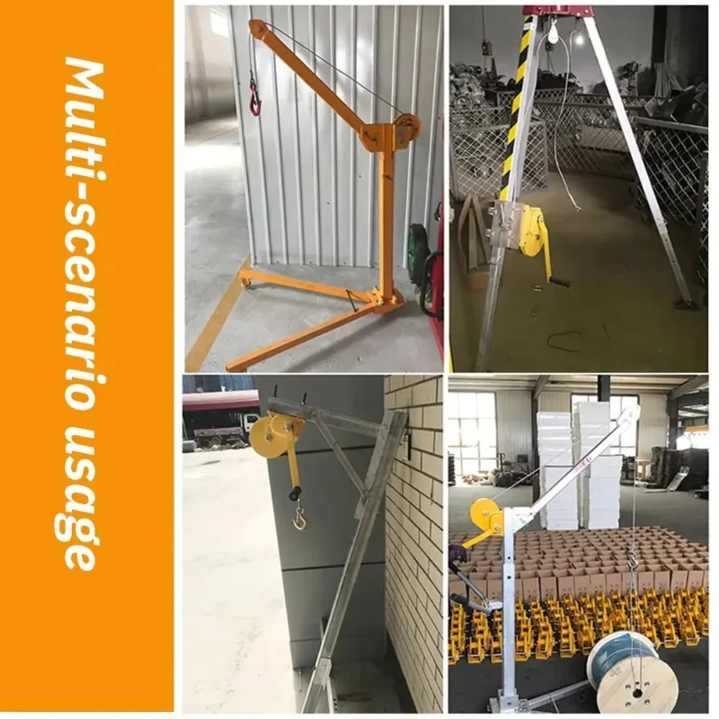 1200lbs Hand Crank Two-way Self-locking Manual Winch  Small Portable Traction Hoist for Boat Trailer Cargo Towing Device