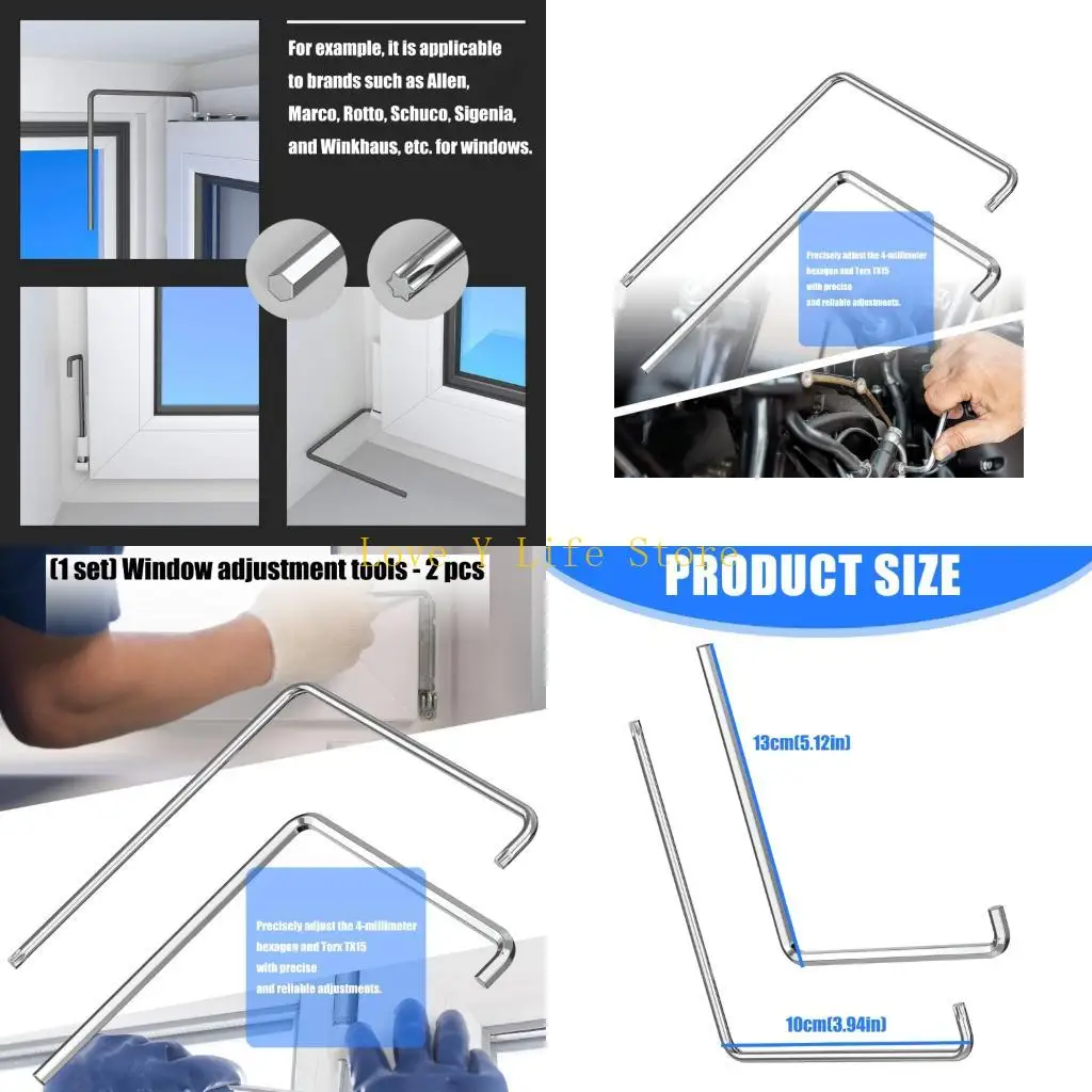 

L74C 2 шт. многоцелевой 4 мм изогнутый внутри шестигранный ключ стальной инструмент для регулировки окон износостойкий ключ для