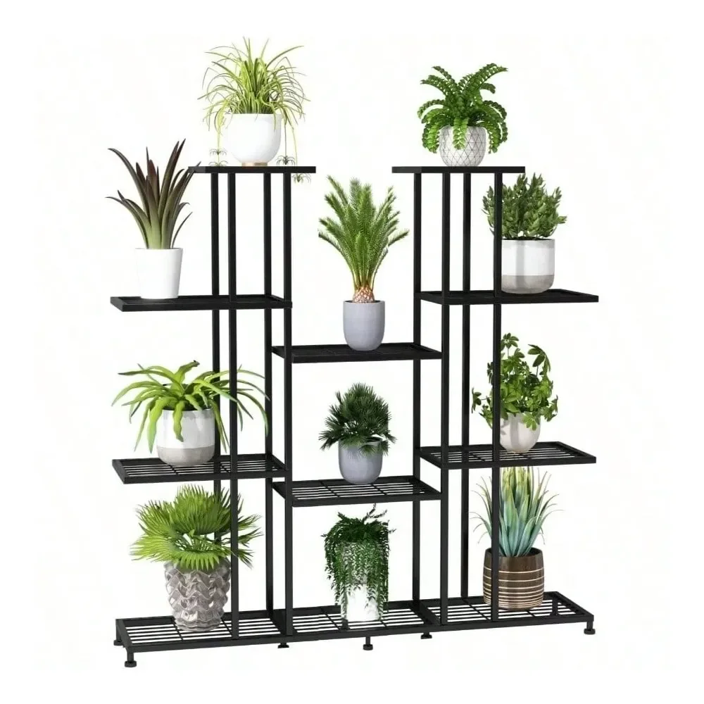 

Plant Stand, 5 Tiers Multifunctional Plant Stands Indoor Plants, Decorative Black Steel Plant Shelf Indoor Patio Garden Balcony
