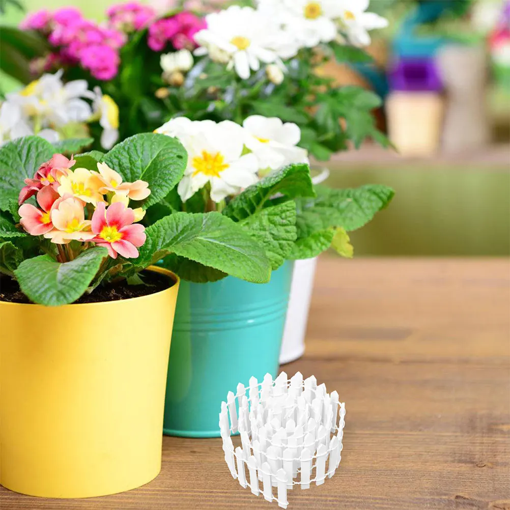 

5pcs Miniature White Plastic Decorative Bonsai Edging Outdoor Durable Small Landscape Ornament Picket Fence for Balcony Micro