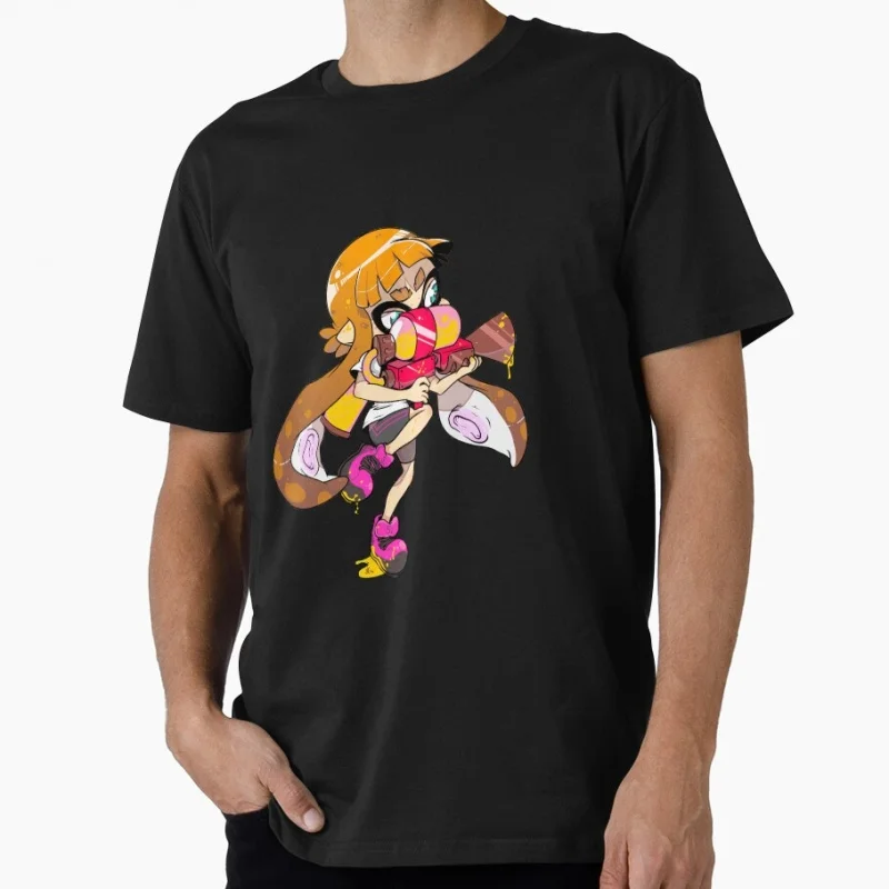 Squid Kid Cartoon Video game Splatoon Gift T-Shirt for gamer 100% Cotton y2k clothing Short-Sleeve Tee All Size Tops