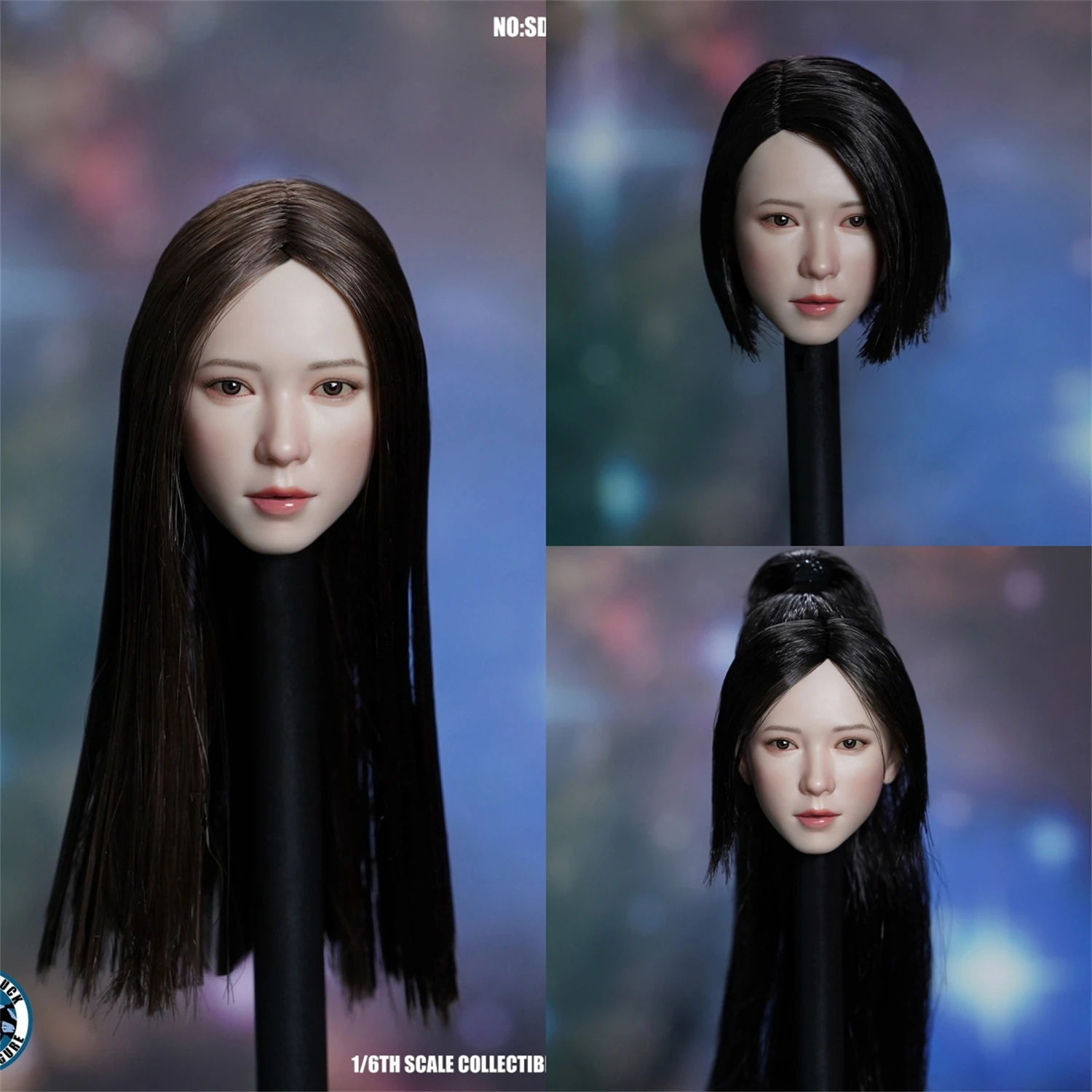 

SUPER DUCK 1/6 SDH034 Jing Tian Asia Girl Head Carved Model Pale Skin Fit for 12inches Action Figure Body