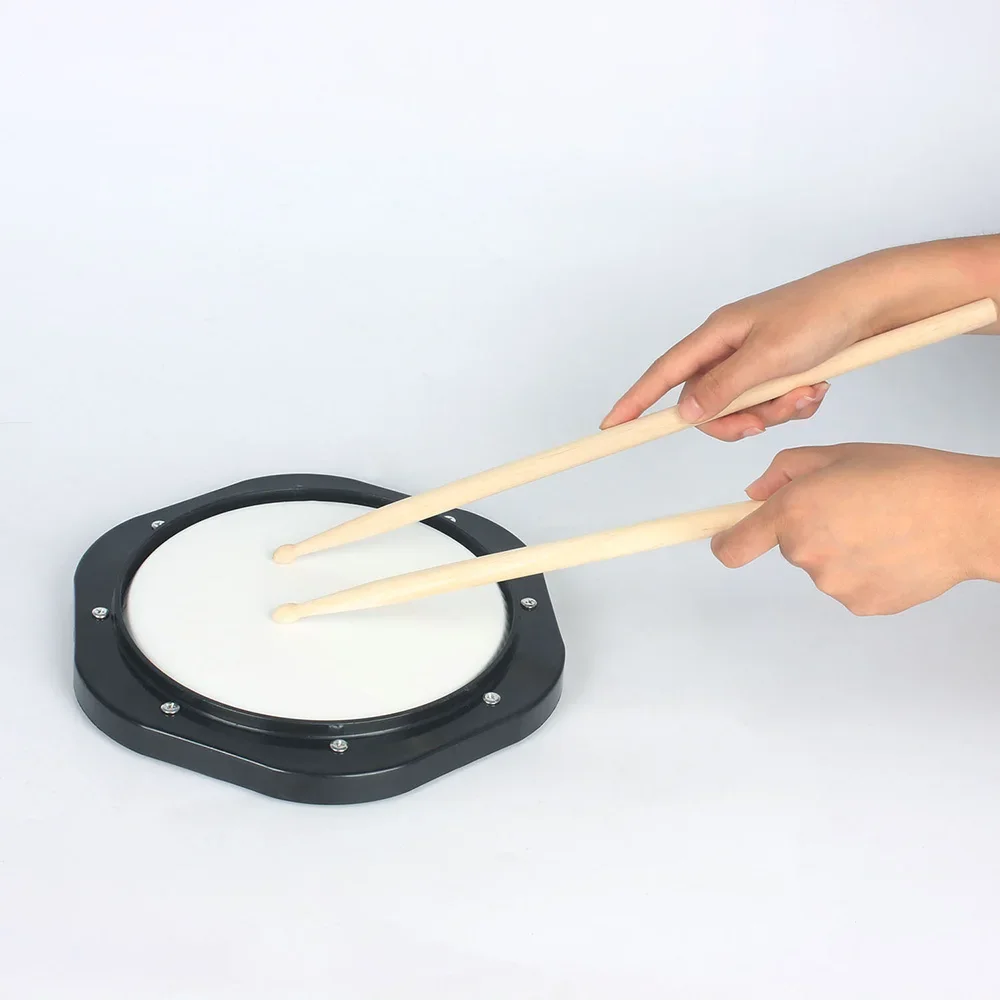 

10 Inch Dumb Drum Practice Pad Set, Beginner Jazz Drum Percussion Instrument with ABS Pad, Storage Bag & Drumsticks