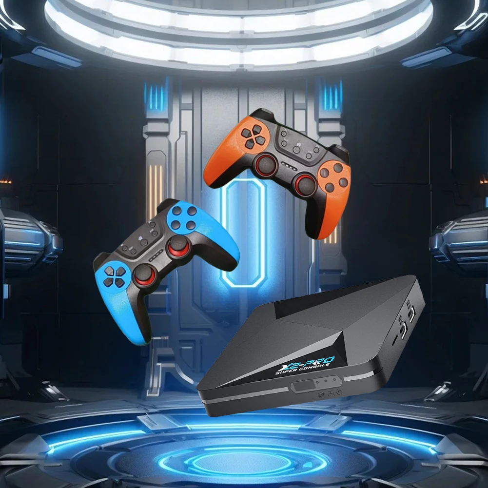 X2 Pro WiFi Gaming Box Built-in 35000+ Video Games Console Home Retro Game Consoles With Wireless Gamepads For Arcade/DC/MAME/SS