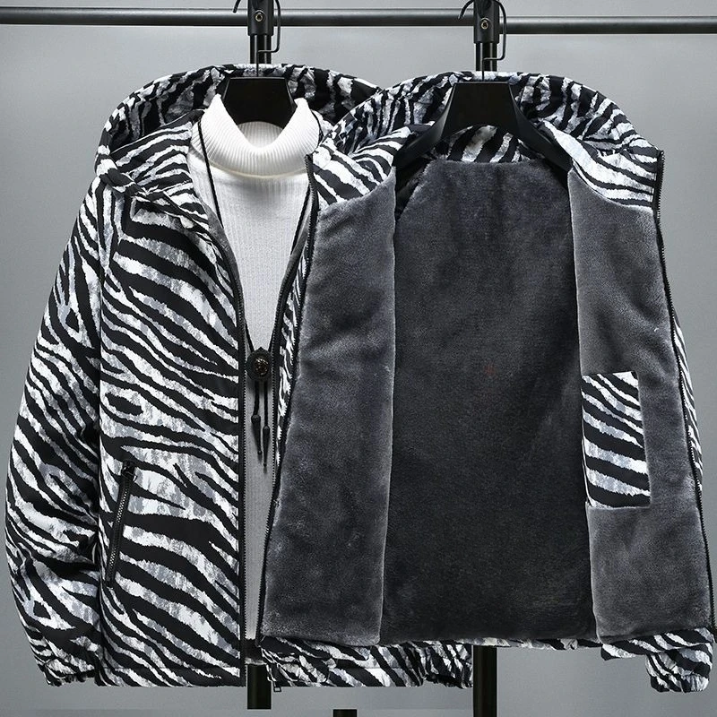 

​ Зимнее мужское хлопковое пальто большого размера на флисовой подкладке для подростков, теплая модная куртка с капюшоном и толстой подкладкой ​