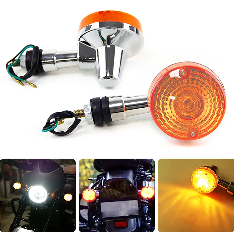 Original Retro 2Pcs Motorcycle 12V Turn Signal Light For Suzuki GN125 HJ125-8 GS125 Moto Lamp Blinker 250-850 25-3015 263015