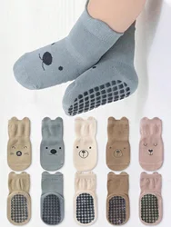 5 Pairs of Baby Floor Socks for All Seasons Kidsren's Non-Slip Baby Toddler Socks Soft Bottom Indoor Cute Boys and Girls Socks