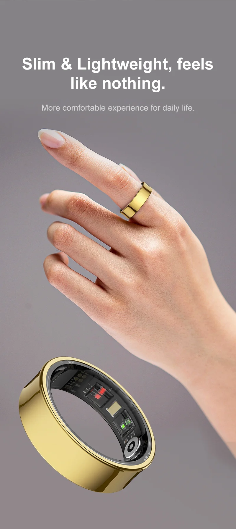 R09 Smart Ring Men Women with Charging Case  SmartRing Body Temperature Health Monitor For Xiaomi Samsung Phone 5ATM Waterproof
