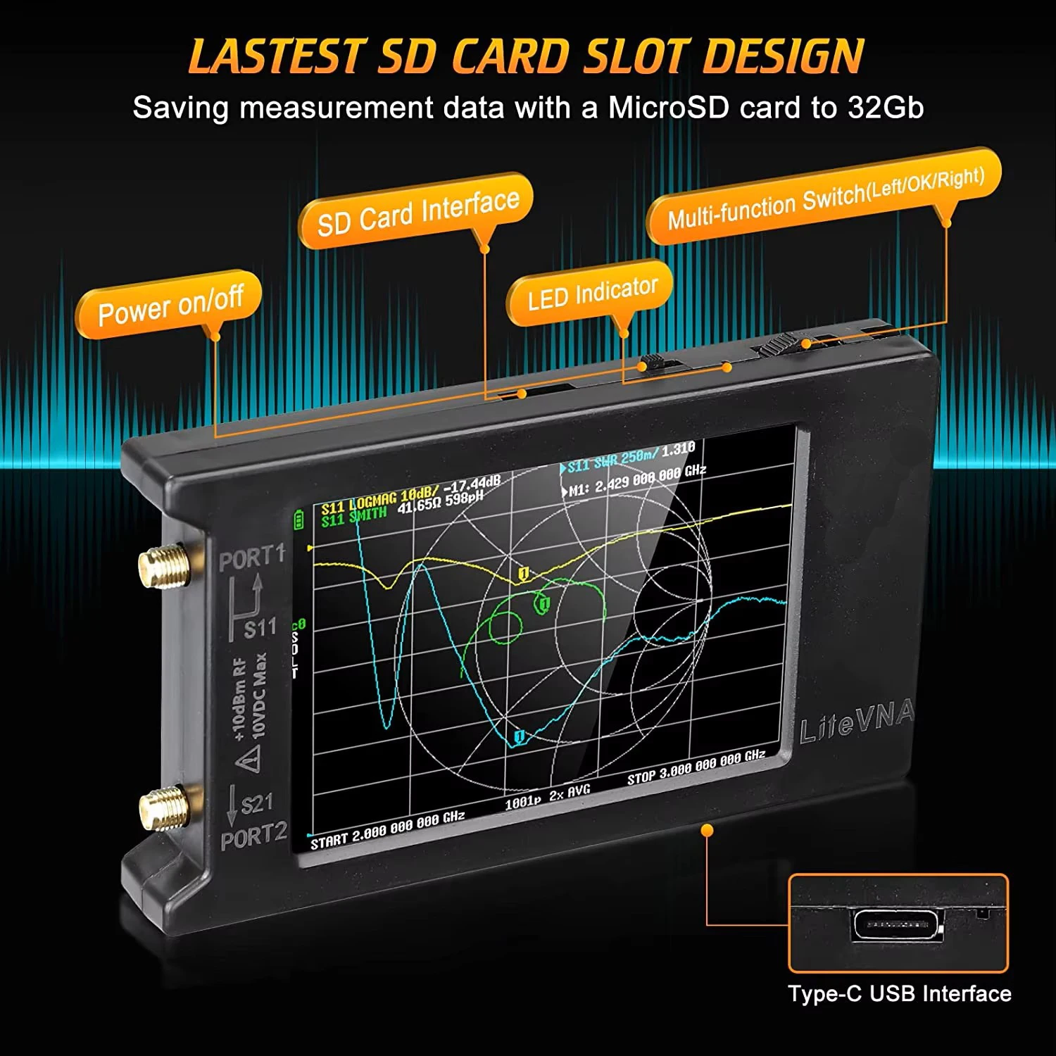 New LiteVNA NanoVNA 50kHz-6.3GHz Vector Network Antenna  4