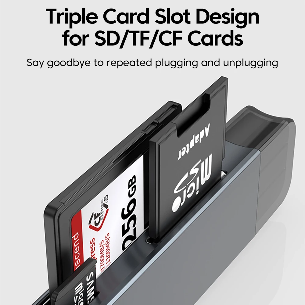 5 in 1 Multifunction USB TYPE-C Card Reader External Storage Black Stretch for Memory Stick USB 3.0 Mini SD TF CF Card Reader