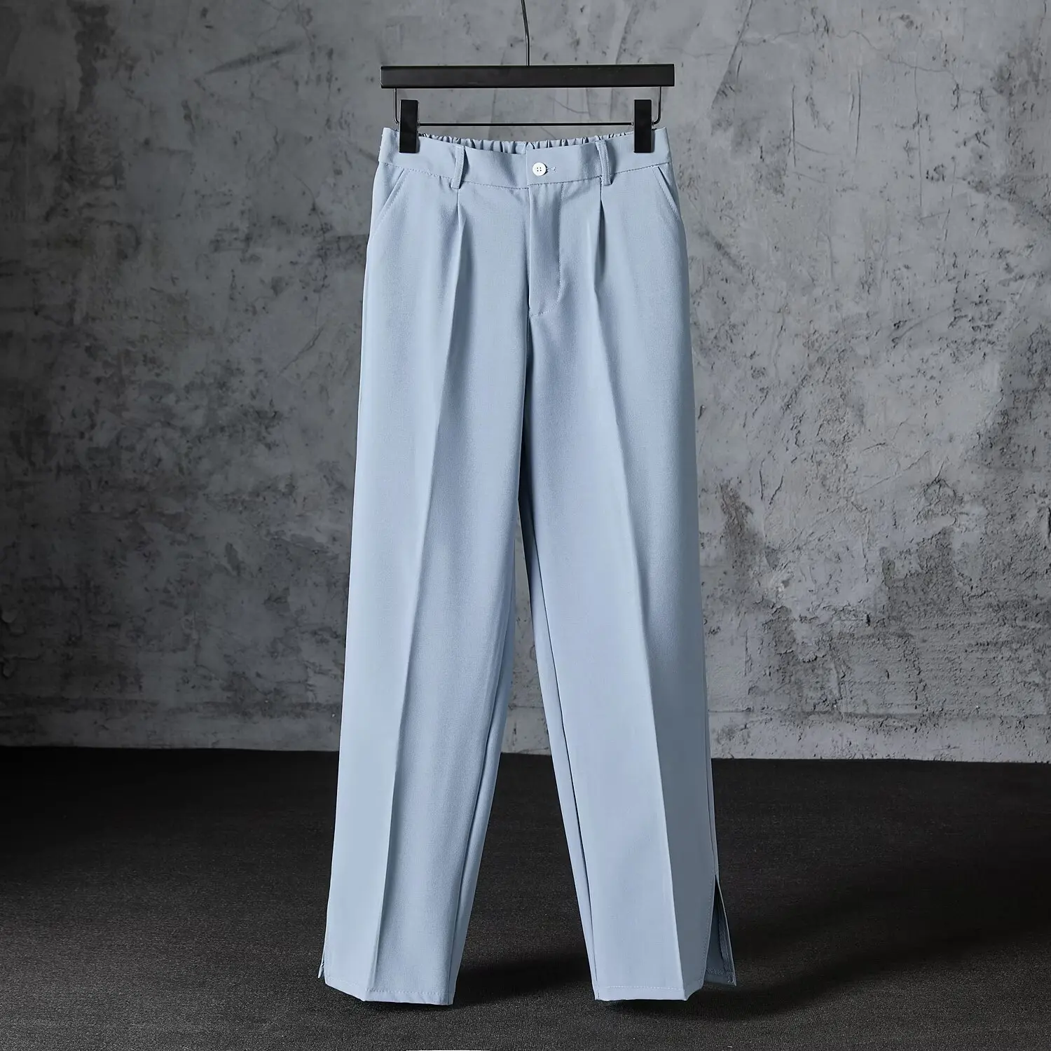 Herbsthosen für Herren, lockere Freizeithosen mit guter Drapierung, bodenlange Hosen, koreanischer Stil, trendige gerade Anzughosen. – Detail 16