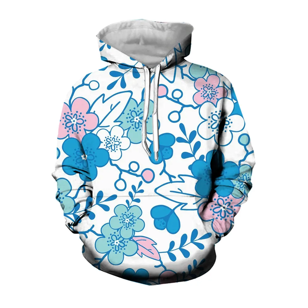 Jumeast 3D Sakura Print Hoodies For Men Flower Pattern Spring And Autumn Length Sleeve Oversized Hoodie Streetwear Pullover Tops