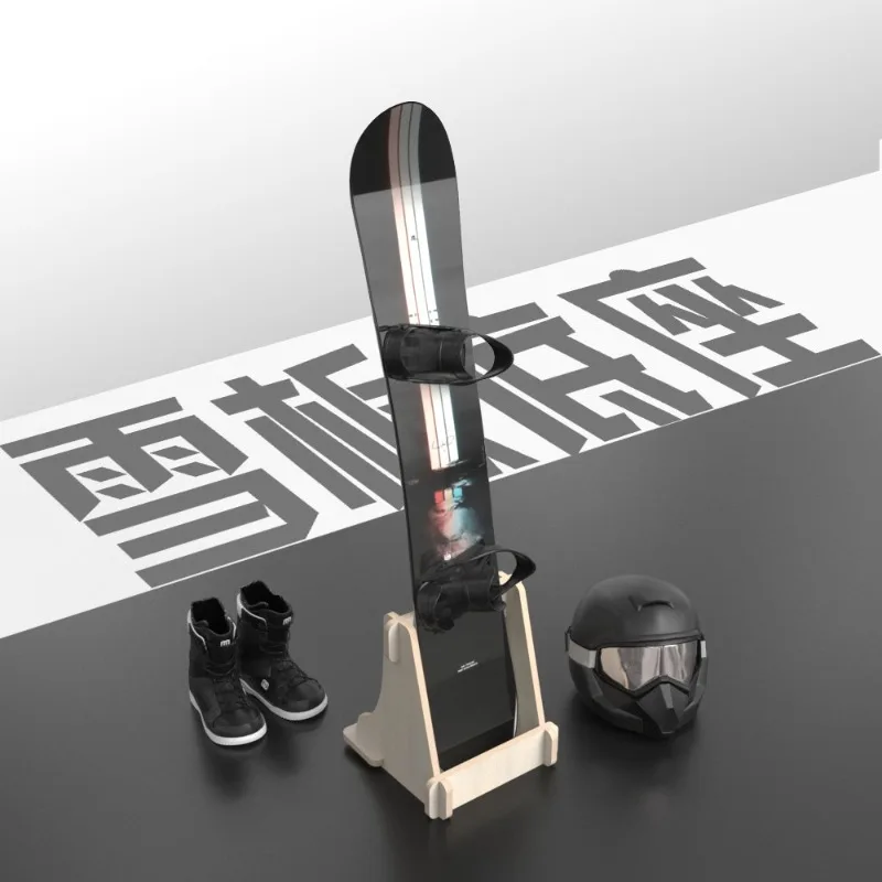 

Snowboard and ski universal ski storage solid wood display rack ski base vertical base