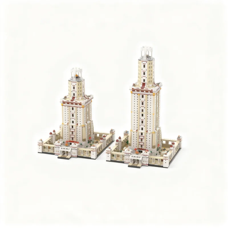 4057pcs MOC Architecture Pharos - Lighthouse Alexandria Short Version Model Building Blocks Toy Architecture Christmas Gift Idea view 3