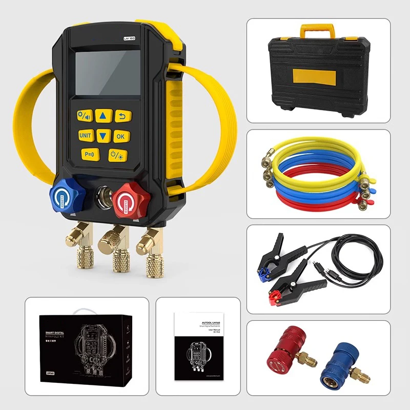 

LM160 Automobile refrigerant pressure gauge Air conditioning refrigerant filling and fluorine intelligent digital display