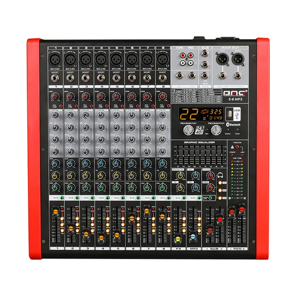 BMG E-12 MP3 mixing console 12 channel audio mixer controller For professional music production