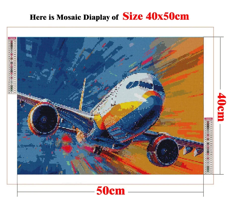 Airplane Diy Diamond Painting Planes in The Sky,AB Drill ,Diamond Embroidery Cross Stitch Boy Gift Office Decor for Bedroom