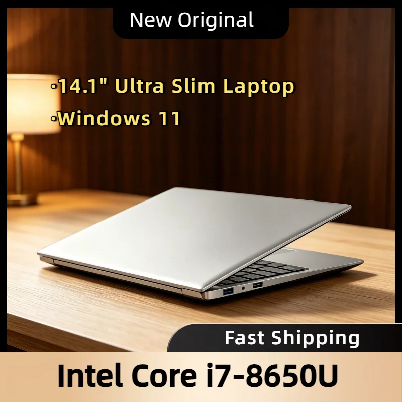 

HOT 14.1 Inch Ultra Slim Notebook 32GB RAM 2TB SSD Intel Core i7 8650U Windows 11 Gaming Laptop PC Gamer Office HD Pro