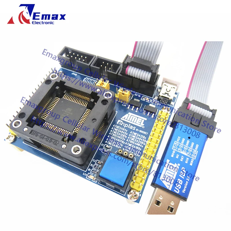 ATmage-QFP64 + ATMEL ISP downloader for 64Pin QFN64 Atmega64 Atmega128 ATmega645 ATmega6450 ATmega1281 Atmega2561 test seat