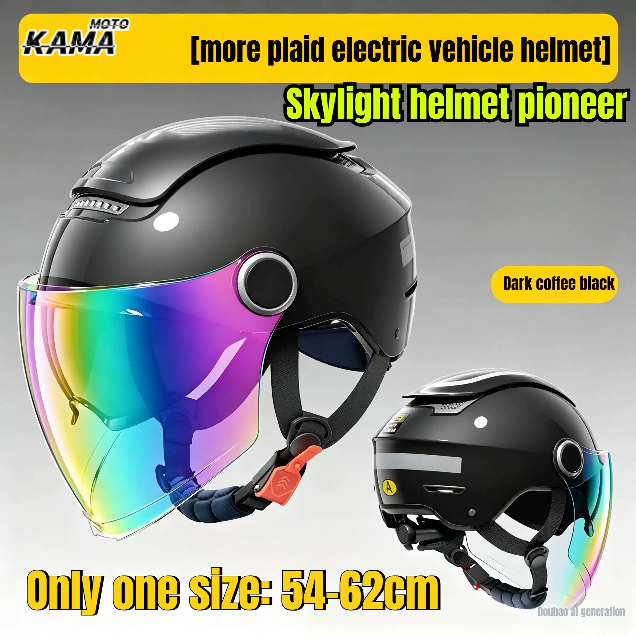 Motorcycle Electric Helmet Men Women Summer Sunscreen Double Lens Half Helmet Four Seasons Breathable Rainproof Colorful Helmet