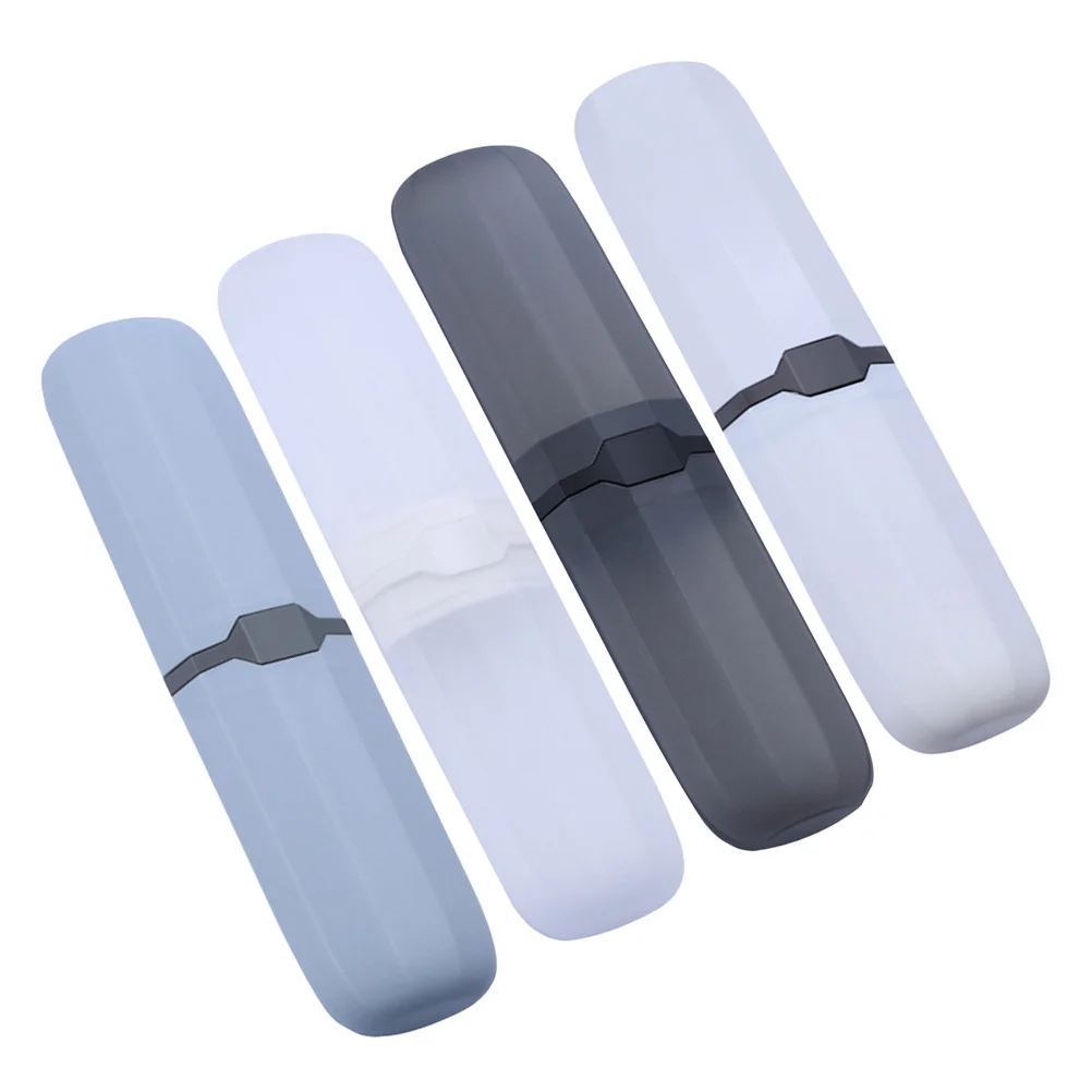 

4pcs Portable Case Travel Toothbrush Storage Tube Dustproof Brush Holder Plastic Toothbrush Box For Camping Outdoor Use