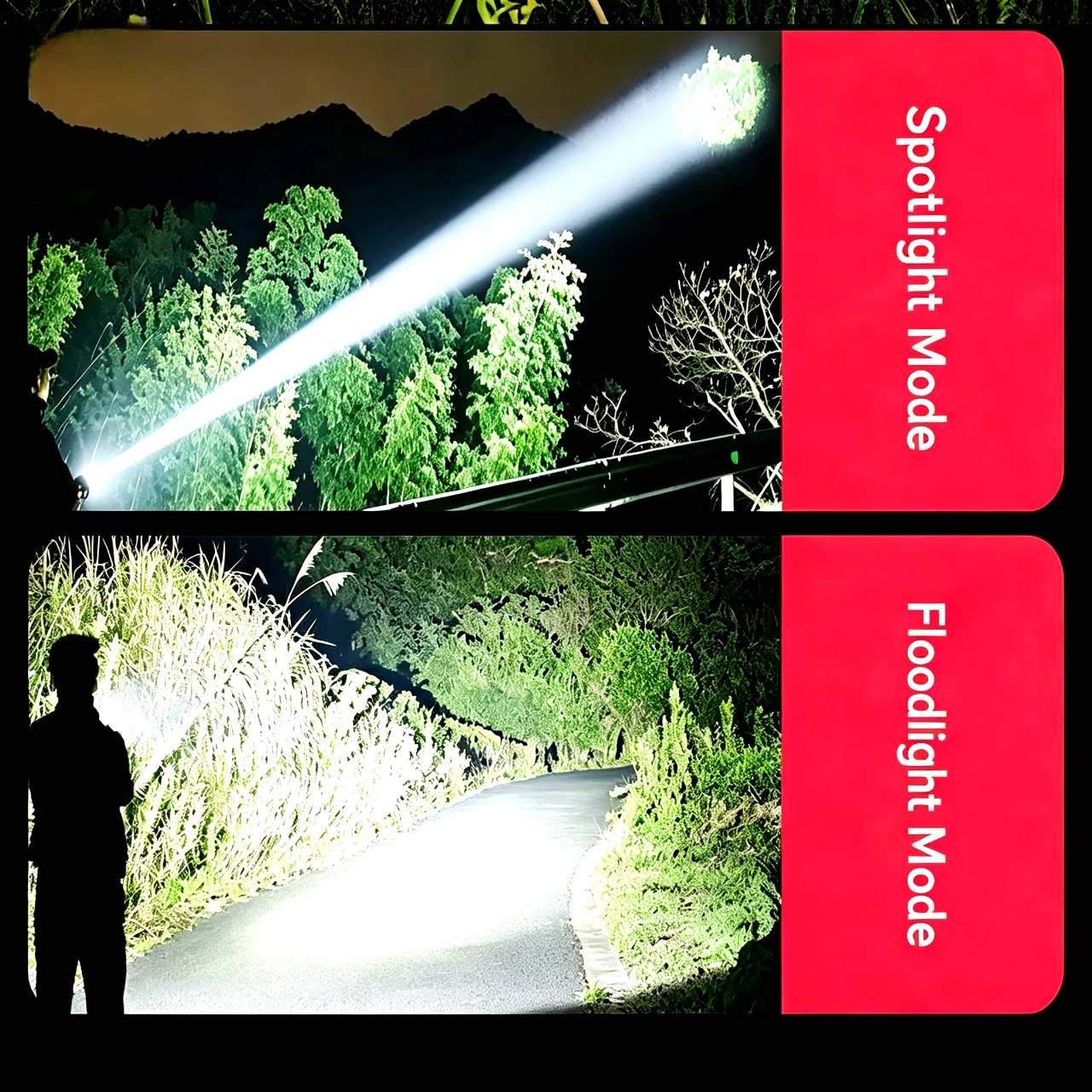 Flashlights High Power 18000000LM Super Bright Torch Light USB Rechargeable Telescopic Zoom  5000m Tactical Flashlight with Clip