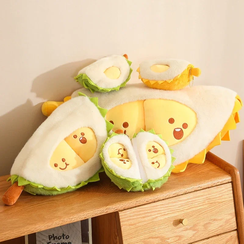 Simulazione Divertente Staccabile Durian Forma di Frutta Peluche Cuscino Durian Giocattolo di Decompressione Strappabile Morbido Bambola Regali di Festival