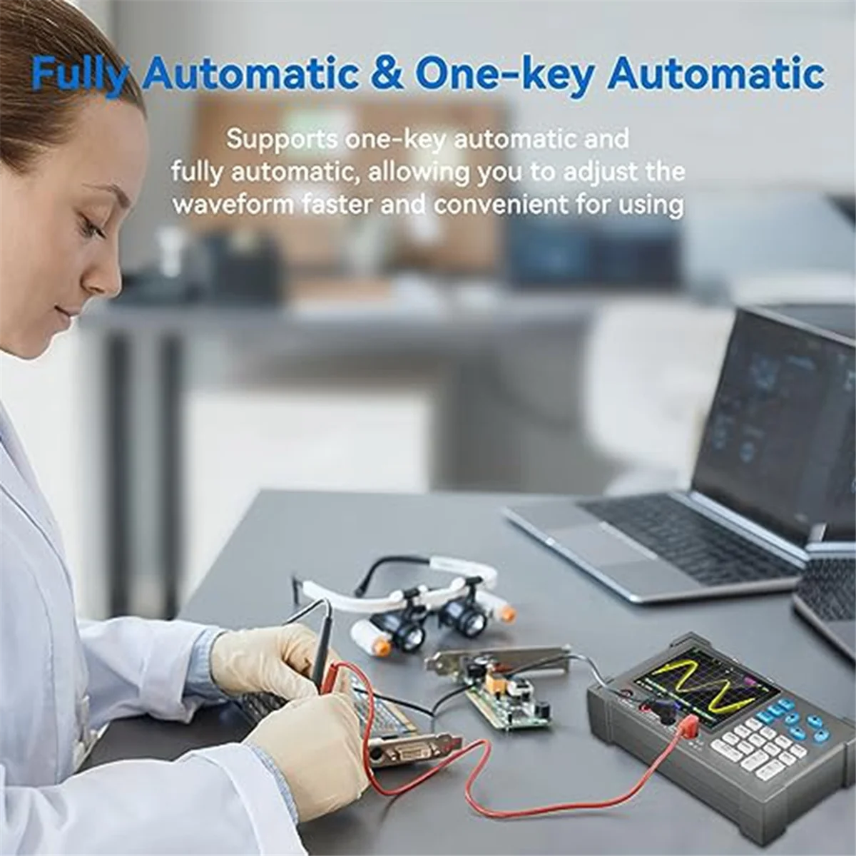

A06K 3-в-1 портативный 2-канальный ручной осциллограф, полоса пропускания 120 МГц, 500 Мвыб/с + цифровой мультиметр-тестер, автоматический диапазон