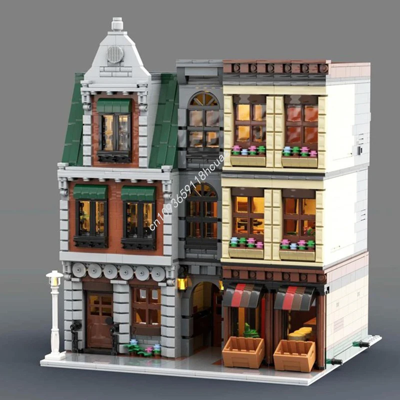 

3698 шт. MOC DownTown Appartments Модульное здание Redesign Модельные блоки Сборка Кирпич Ремесленные игрушки Идея Образование Рождественские подарки