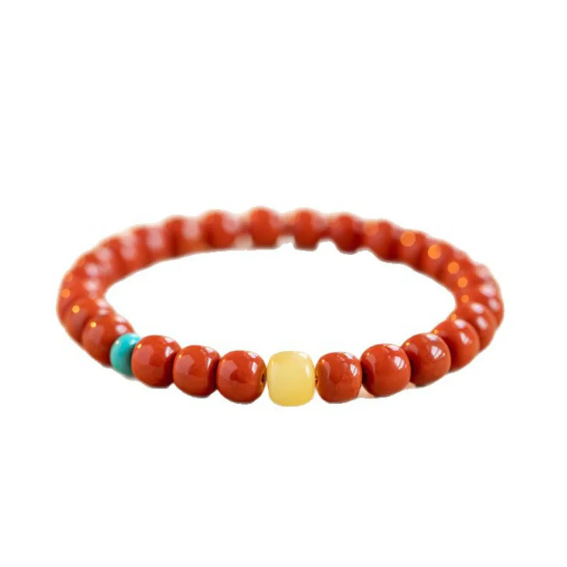 

Natural Red Agate Beaded Bracelets Old Type Full Meat Beads Bracelets for Women Men Chinese Zodiac Year Gifts