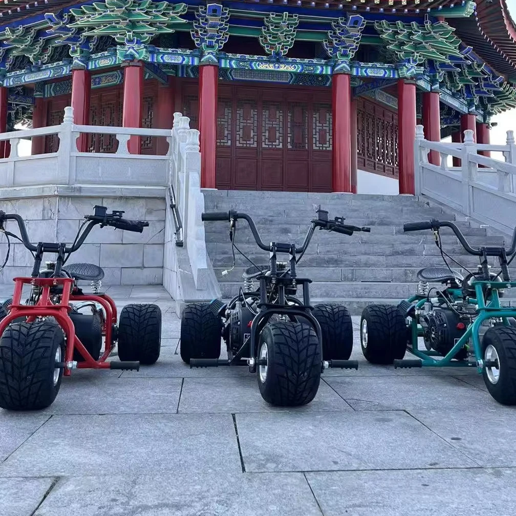 Latest Model Three-Wheel Kart Polished Aluminum Wheels Outdoor Drifting Capable Top Speed 60km/h Hand-Started 4-Stroke Road Kart