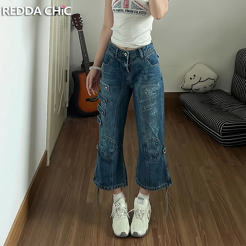 ReddaChic Pantalones Cortos Cargo para Mujer con Estampado Graffiti, Retro, de Cintura Baja, Holgados, de Pierna Ancha, Estilo Harajuku Streetwear