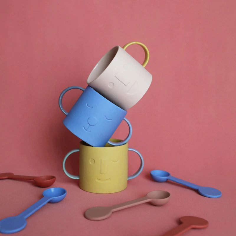 Nordic Ins style color-blocking ceramic mugs,interesting cups,creative milk juice coffee cups,perfect gifts for friends family