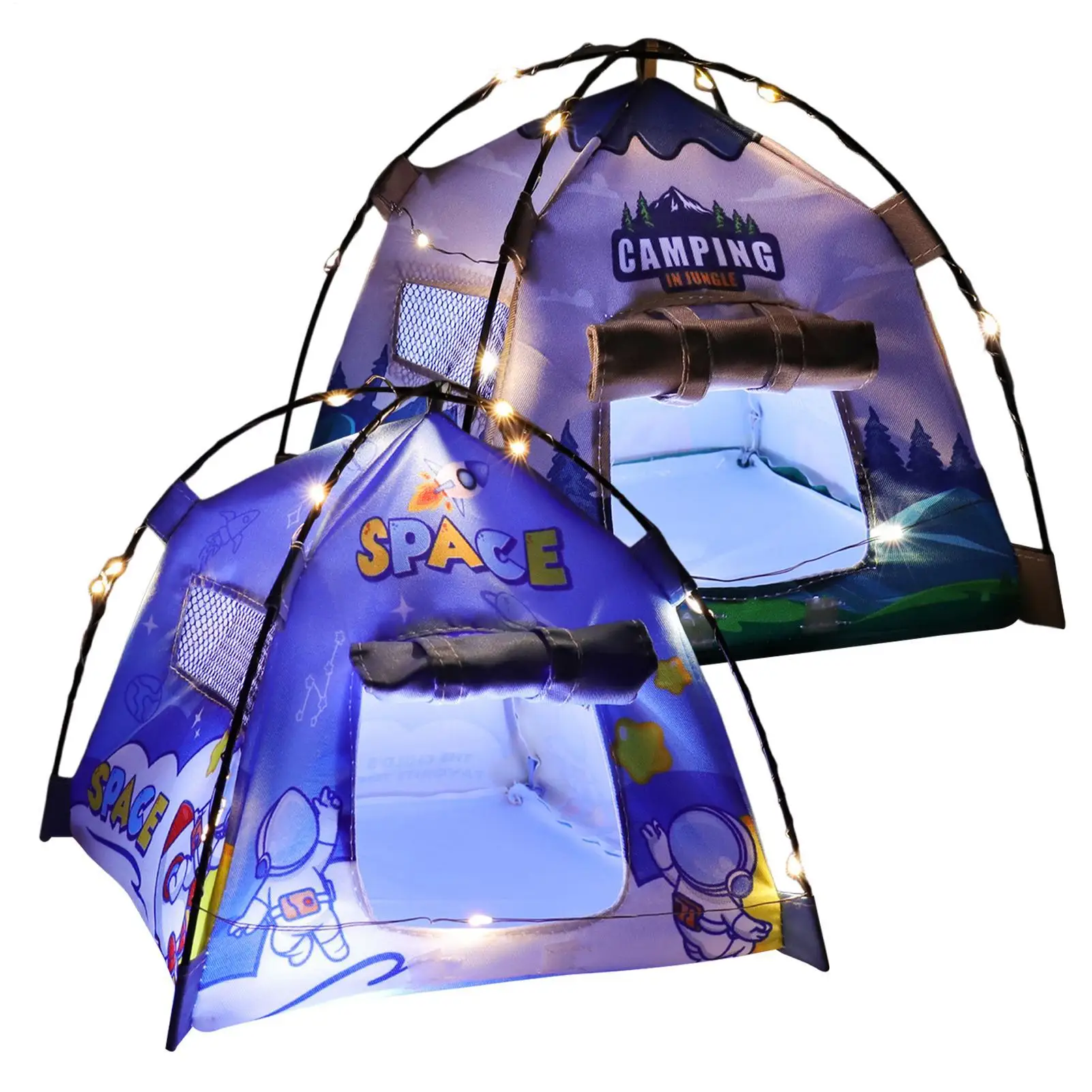 Miniature Tent 1:12 Scale Realistic Camping Tent With Light Doll Decoration Accessories For Boys Girls Pretend Play Home