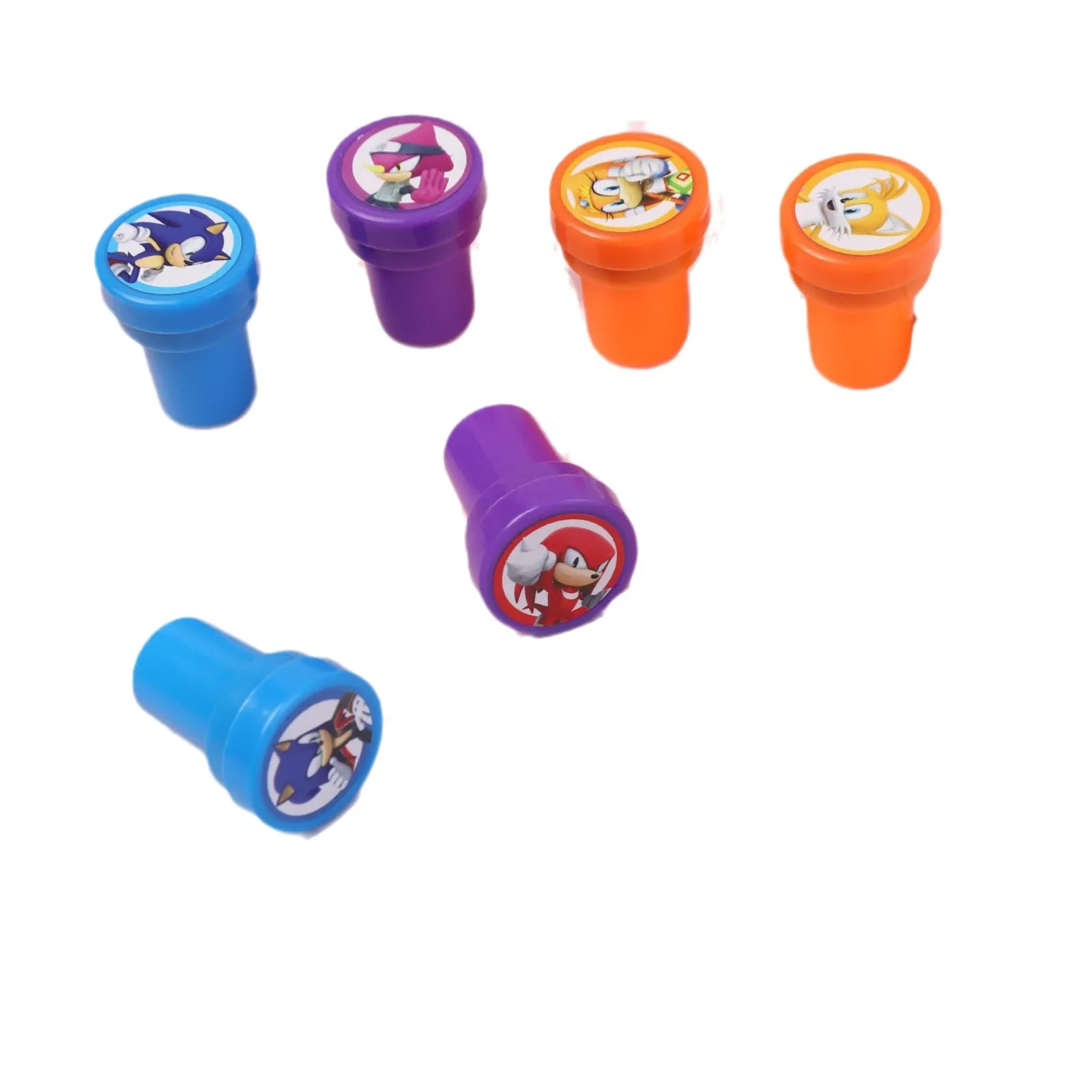 12 Uds. Sello de juguete de erizo para niños, sello de dibujos animados, patrón sónico de Anime, fiesta de cumpleaños para niños, regalo de fiesta de cumpleaños para niños y niñas