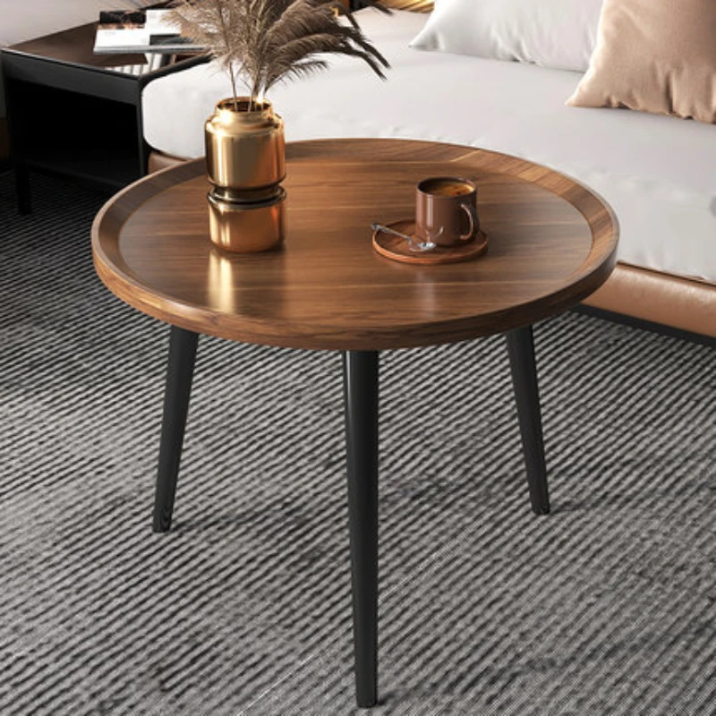 Simple Modern Nordic Wood Coffee Table Home Living Room Small Sofa Bedside Table Creative Round Tea Table Set Home Furniture