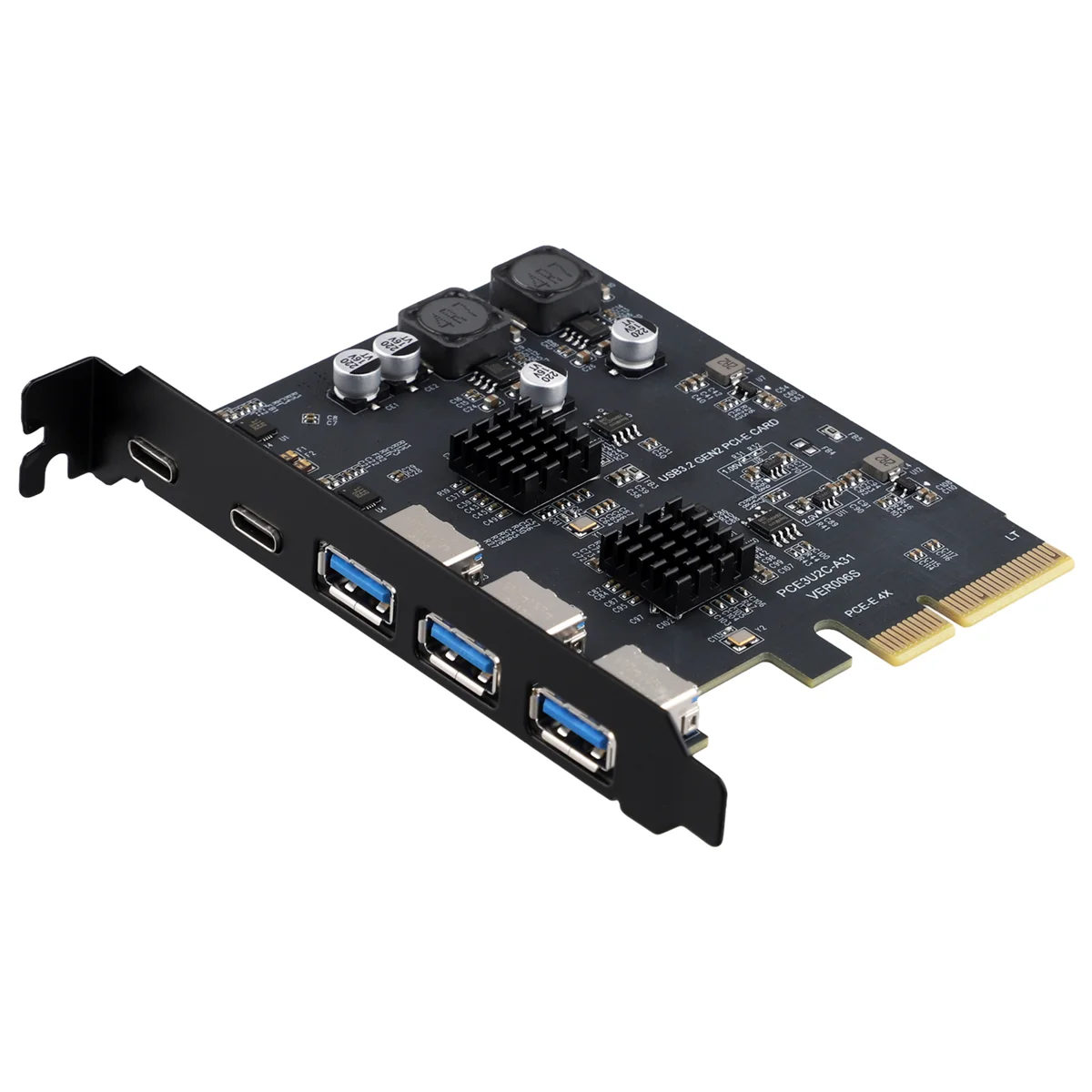 USB3.2 Expansion Card GEN2 10Gbps PCI-E 4X Adapter Card Portable TYPE-C Type-A Dual Chip