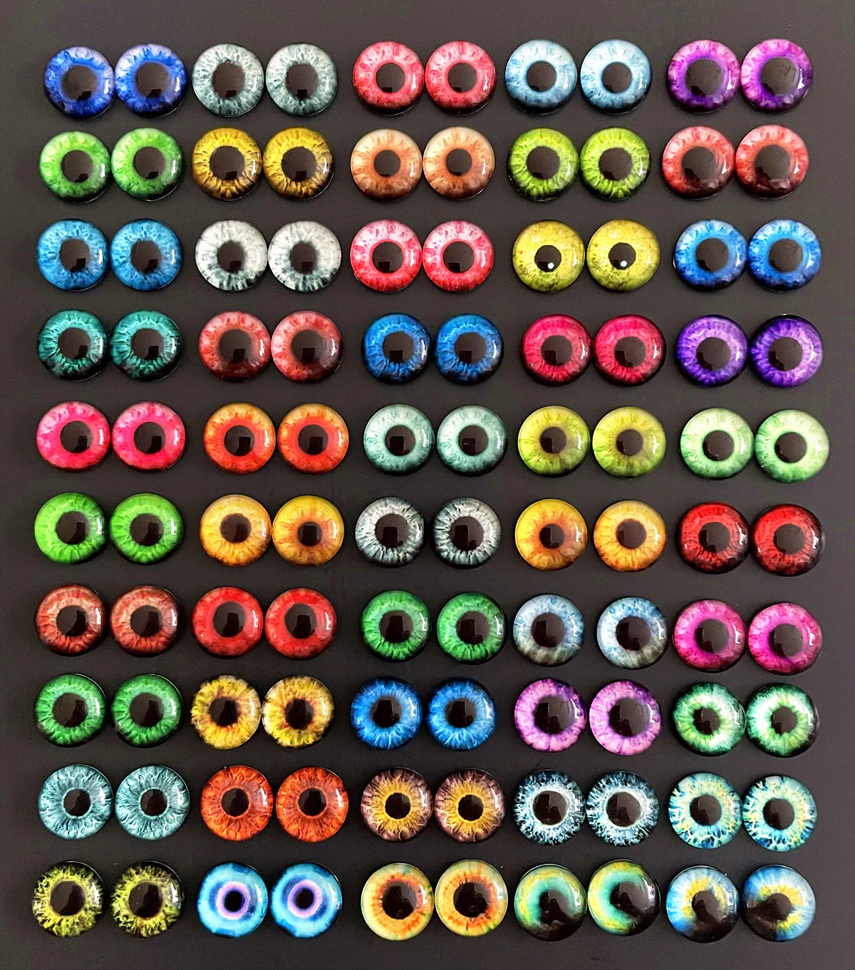 6mm 8mm 10mm 12mm Gemischte Spielzeuge Drachen Augen Runde Muster Glas Cabochons Flatback Foto DIY Machen Zubehör 100 stücke 50 Paare