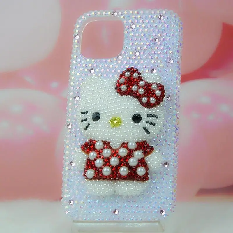 Sanrio XR Homemade Phone Case, Drop-Resistant, Cute, Hello Kitty, Rhinestone, 7, 8 Plus, 11, 12, 13, 14, 15 Pro Max