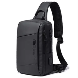 BANGE-Bolso de hombro para hombre y mujer, bandolera mensajero de viaje y ocio con el mismo bolso de pecho, bolsa con carga USB