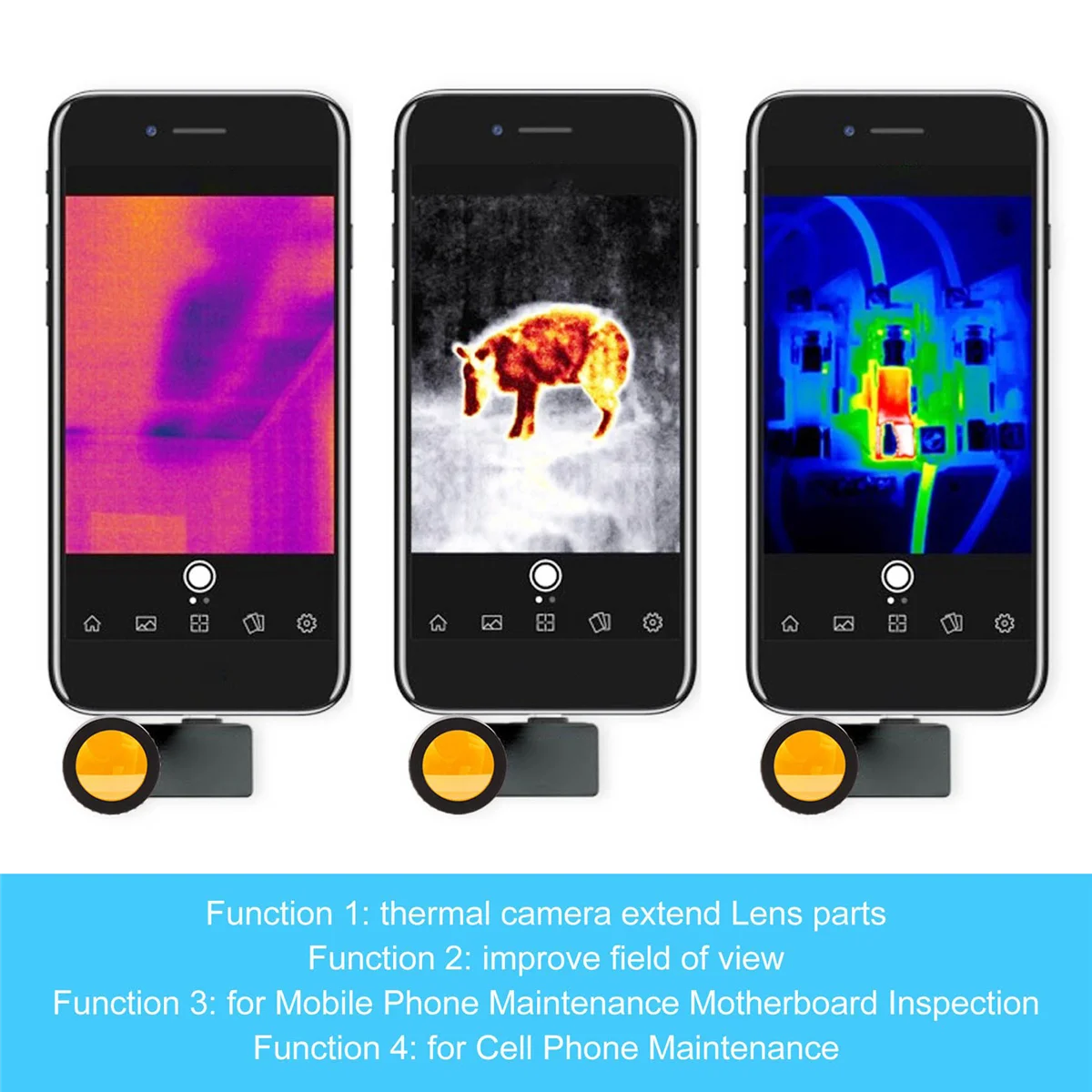 Macro-objectif pour appareil photo Seek, réparation de PCB, carte mère, mise au point infrarouge, Amplification, imagerie thermique, Macro-objectif YDH