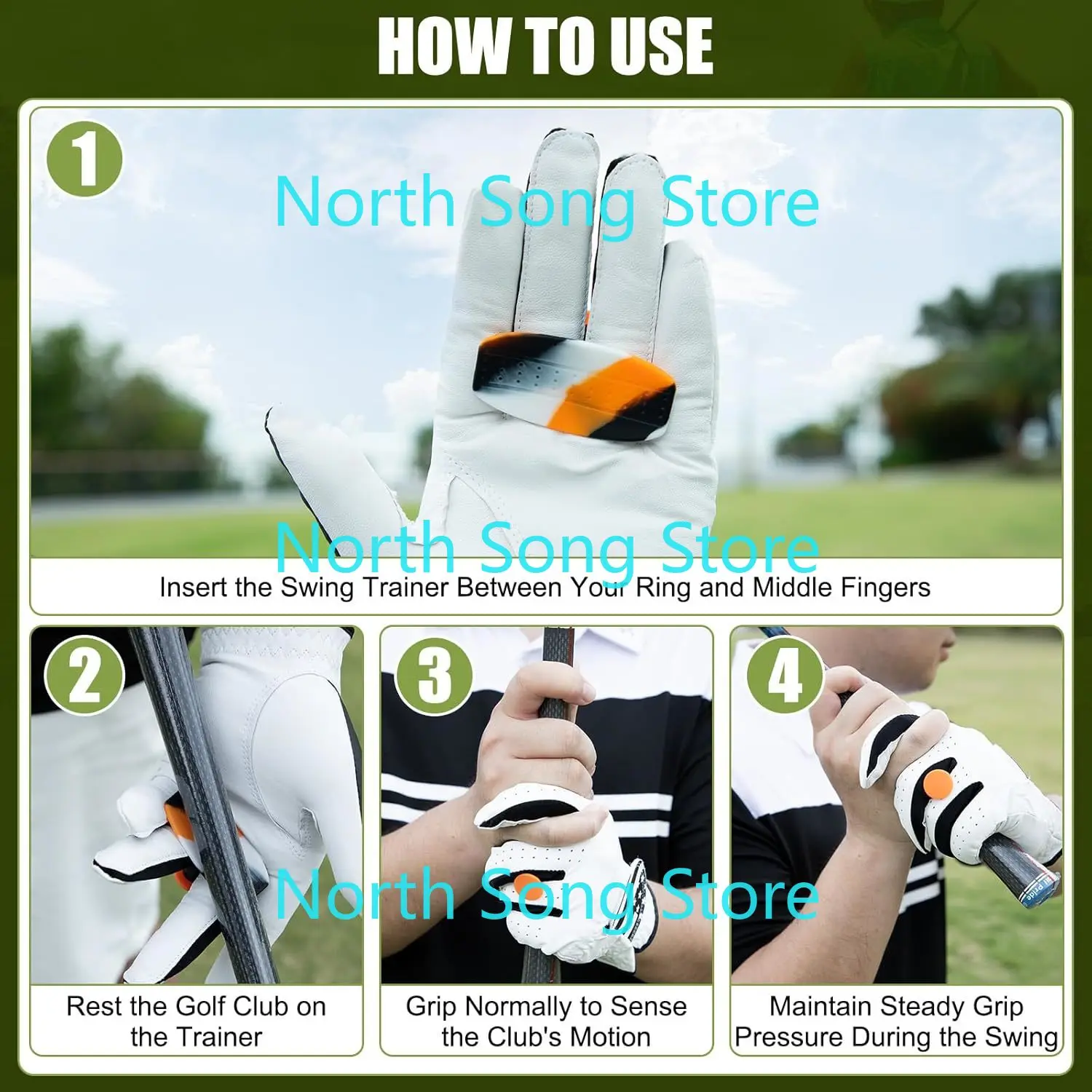 مدرب جولف سوينغ T Grip Aid، مساعد تدريب الجولف الموقف الصحيح للنادي سوينغ قبضة الوسادة، ملحقات لاعبي الجولف المبتدئين المحملة المدرب