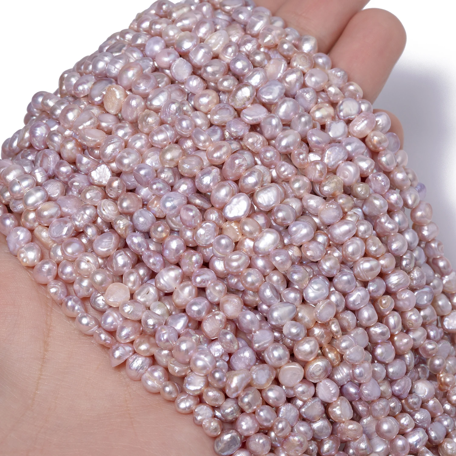 

4-5mm Natural Purple Fresh Water Pearl Irregular Shape Sides Hole Beads For Jewelry Making DIY Wedding Party Gifts Accessories