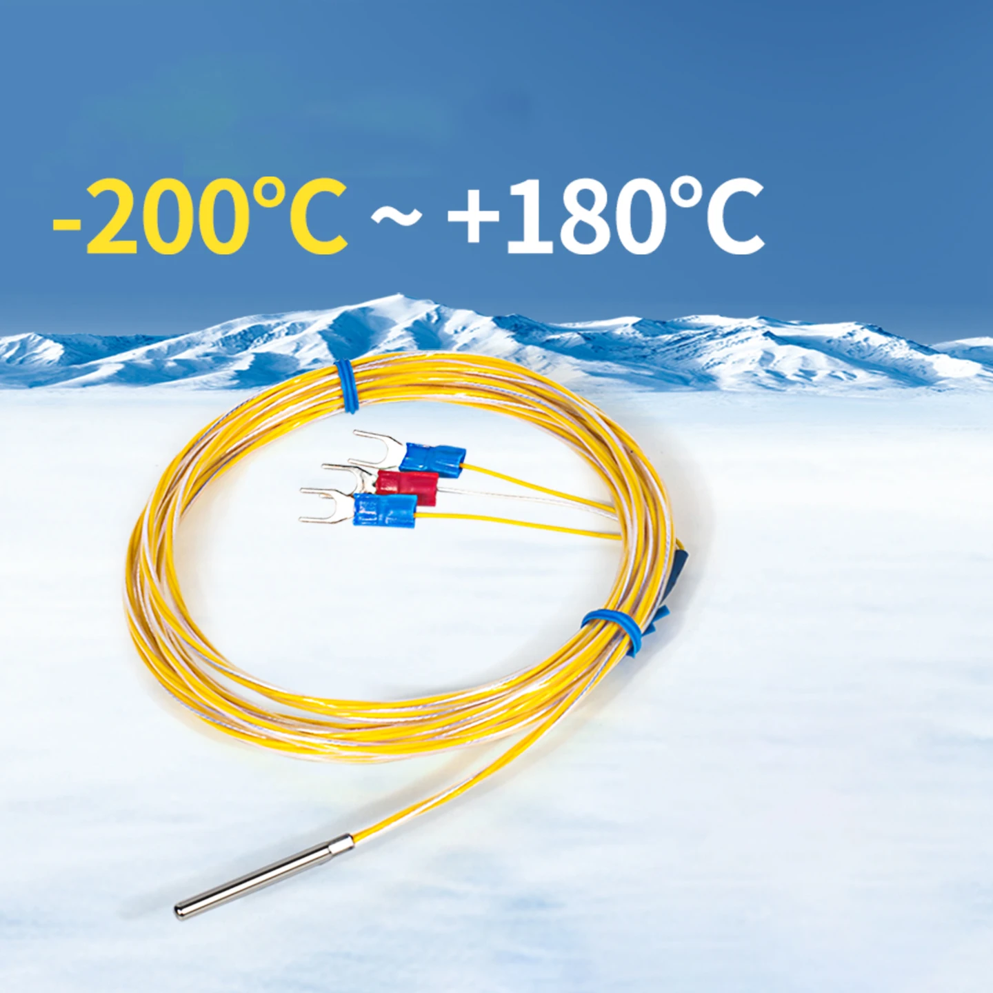 PT100 Temperature Sensor Waterproof&Oil-Resistant, High Precision for Cryogenic  -200°C~180C (Liquid Nitrogen Compatible）
