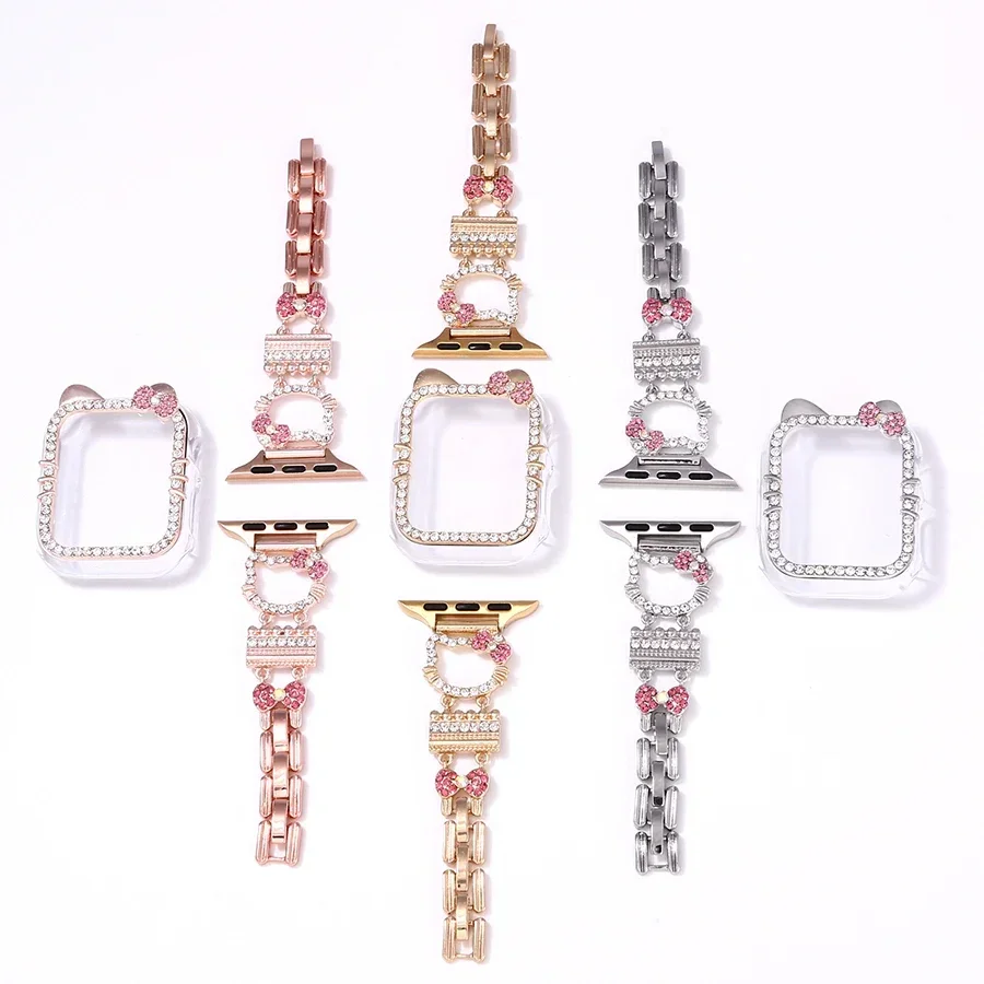 Correa Pop Bling para Apple Watch Ultra 46mm 38mm 40mm 44mm 41mm 45mm 49mm correa de Metal de diamante serie Iwatch 10 42mm 9 8 7 6 SE 5 4
